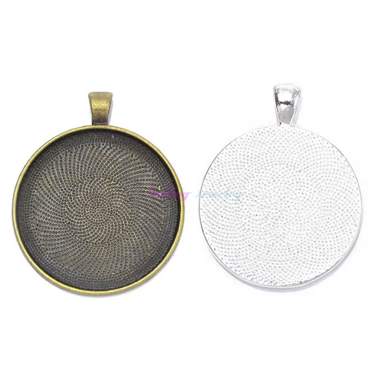 20 шт. прозрачное стекло 30 мм кабошон серебро пустая основа настройки подвесного