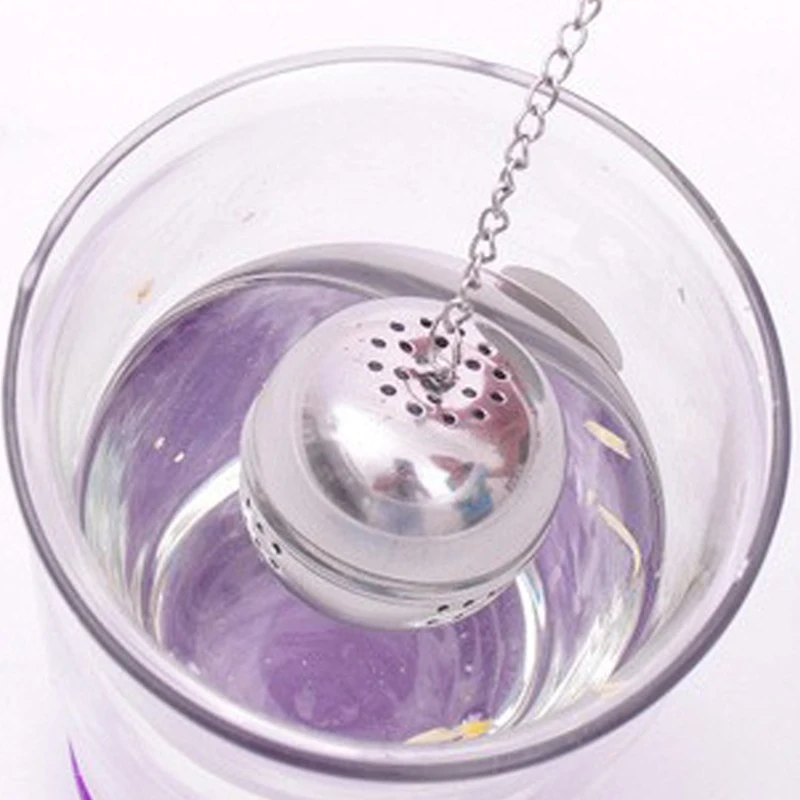 

New Tea Infuser Ball Mesh Loose Leaf Herbs Strainer Reusable Secure Locking Sphere Mesh Handle Tea Coffee Spice Filter