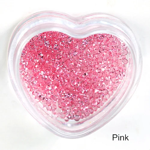 Pink 1,1 мм-1,6 мм стразы мини-Пикси стразы без горячей фиксации микро-циркониевые блестящие стразы мини-украшения для дизайна ногтей B3191 - Цвет: Pink