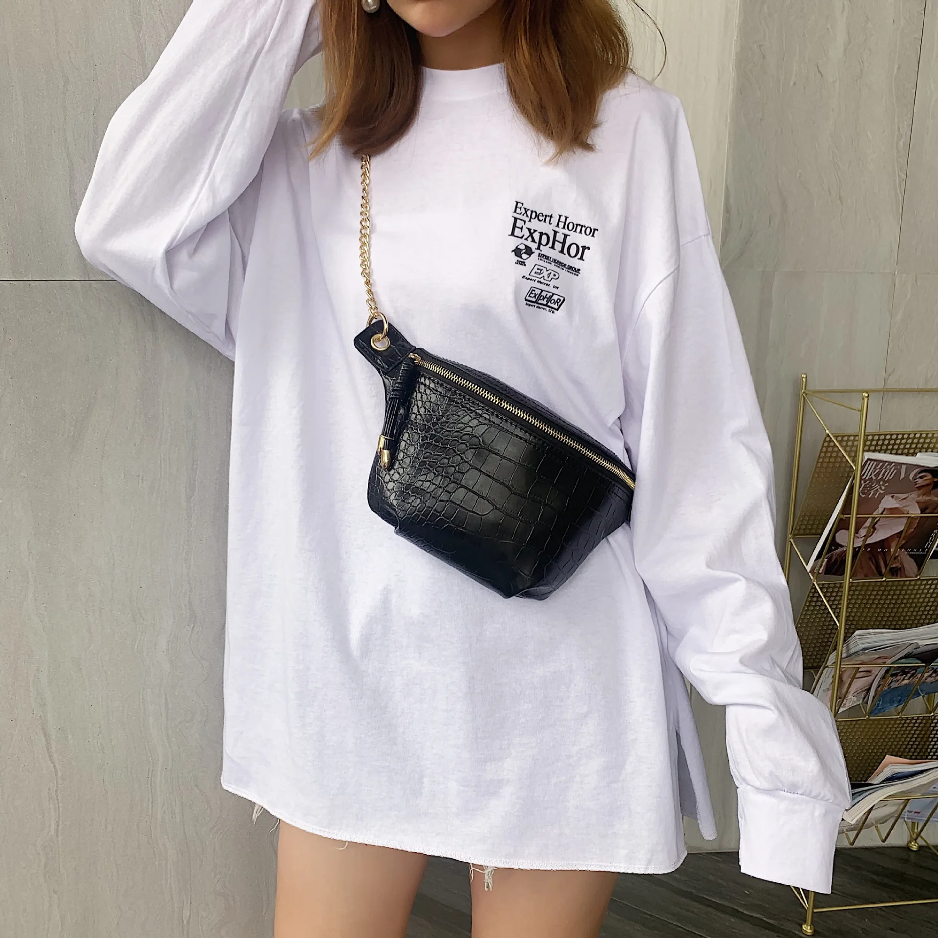 Youda оригинальный дизайн PU материал нагрудная сумка большая вместительность