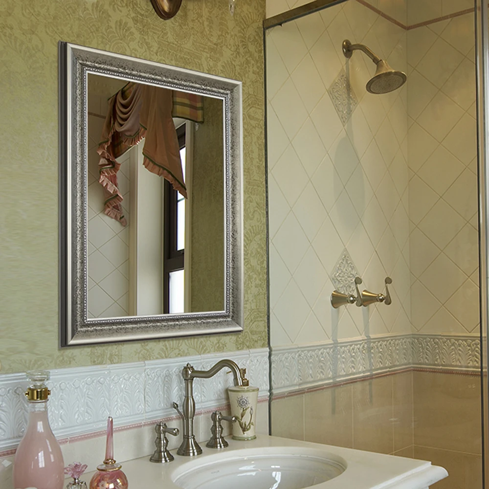 

Bathroom mirror Retro wall mounted square mirror bedroom makeup mirror wx8221416