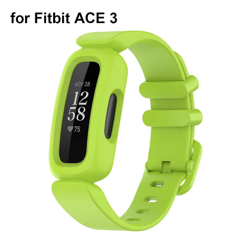 

Ремешки для Fitbit Ace 3 для детей, мягкий силиконовый водонепроницаемый браслет, аксессуары, спортивные ремешки, цветные браслеты для Fitbit Ace 3