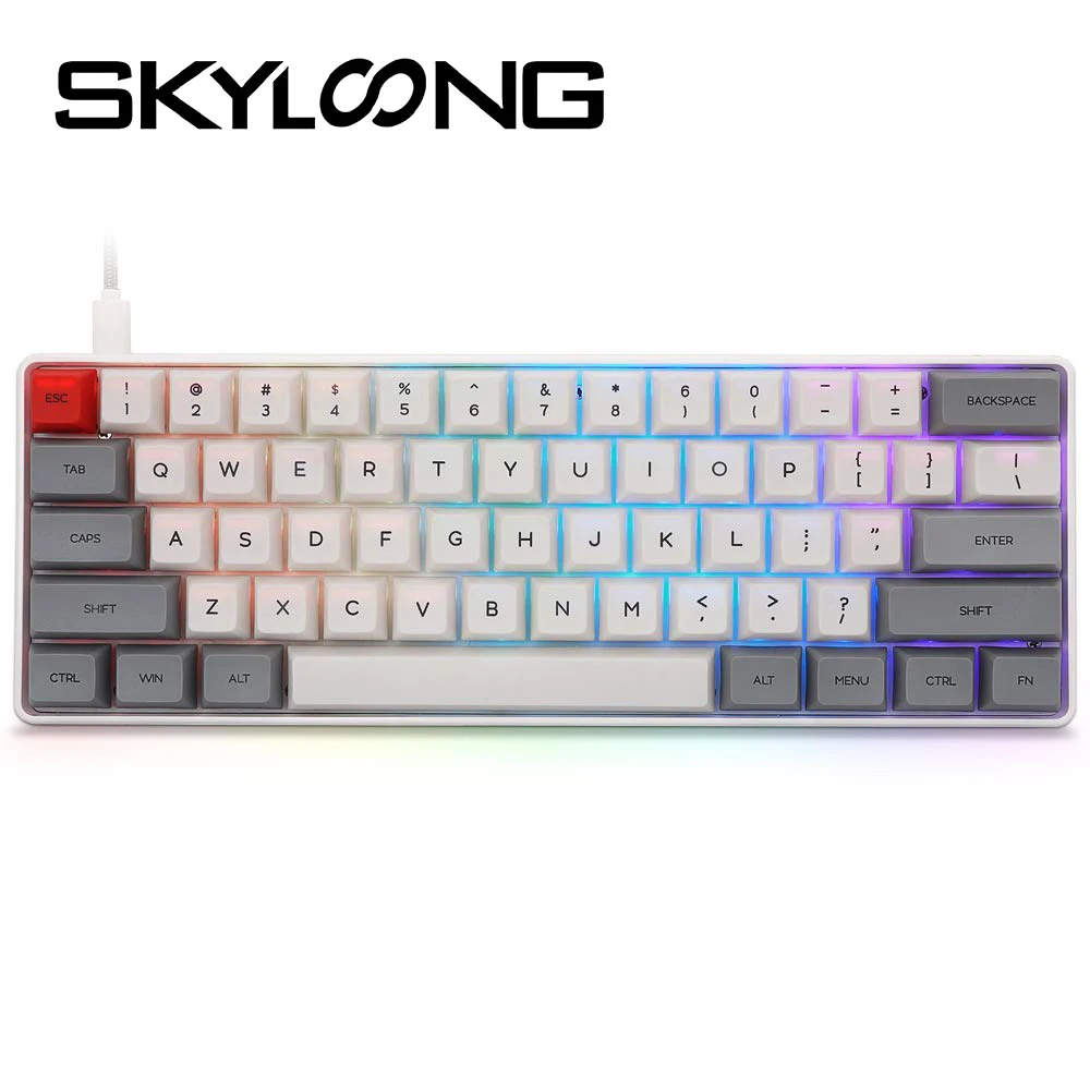 Механическая клавиатура SKYLOONG SK61 для геймеров проводная с RGB подсветкой клавишами