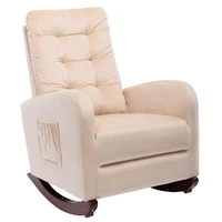 polyester durable living room upholstered armchair with solid wood base rocking rolling chair undeformable for office