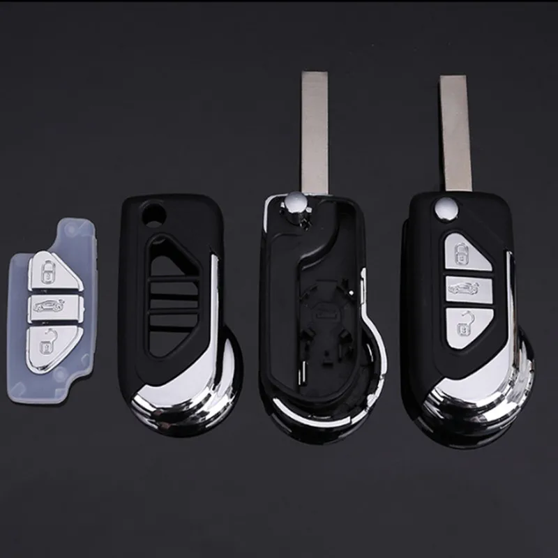 

DAKATU 3 Button Car Modified Upgrade Remote Shell Case Cover Fob For Peugeot 207 308 3008 5008 308 HU83 Groove blade