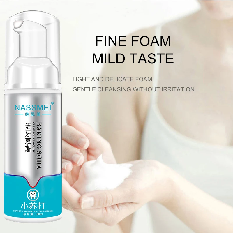 

60ml Nassmei Press Cleaning Mousse Oral Cleaning and Whitening Mousse Foam Toothpaste New