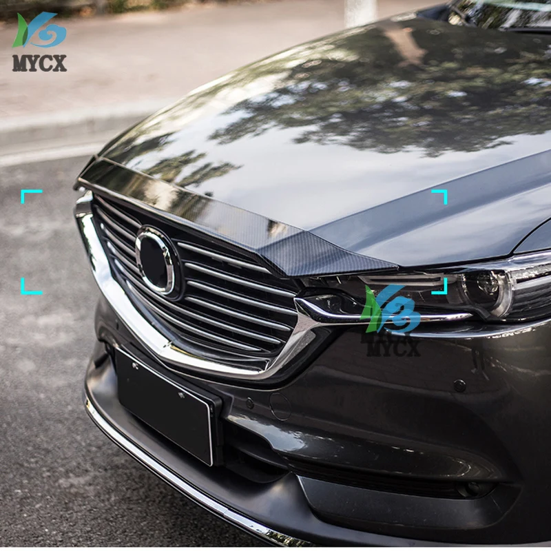 Подходит для Mazda CX8 CX-8 CX 8 хромированная решетка из АБС-пластика решетка капота двигателя наклейка крышка отделка молдинг автомобиля Стайлинг 2 цвета