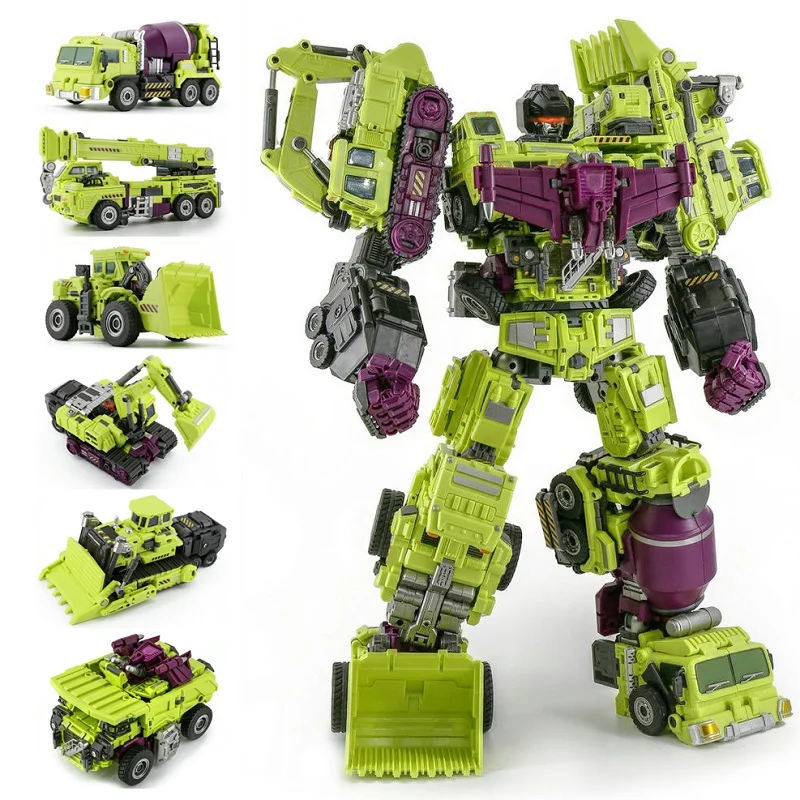 JINBAO 6 IN 1 JINBAO трансформация G1 Devastator 6 в 1 негабаритных ко Bonecrusher грузовики крюк гравитационный скребок фигурка робот игрушки модель - Цвет: JINBAO 6 IN 1