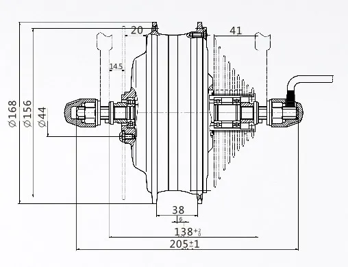 DGW22C 36V500W задний черный Мотор Ступицы 255 об/мин