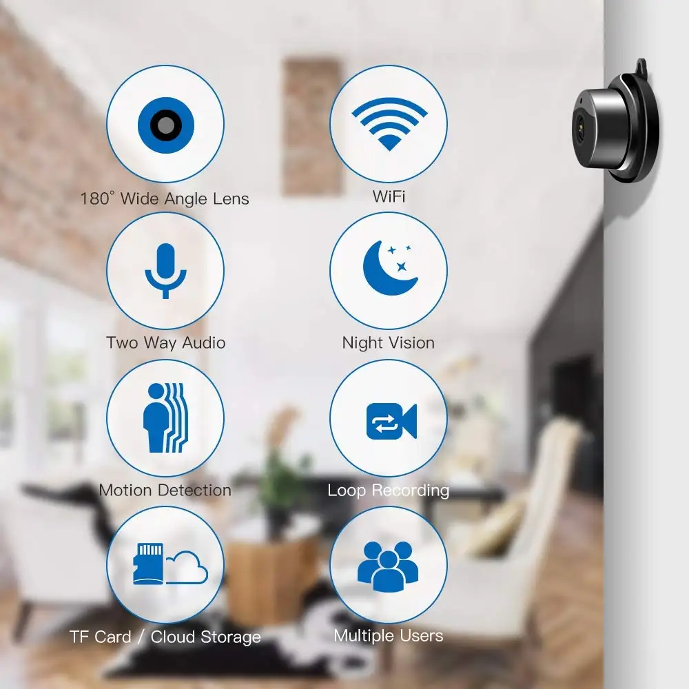 IP камера Tigenkey Беспроводная компактная с поддержкой Wi Fi 720P и облачным