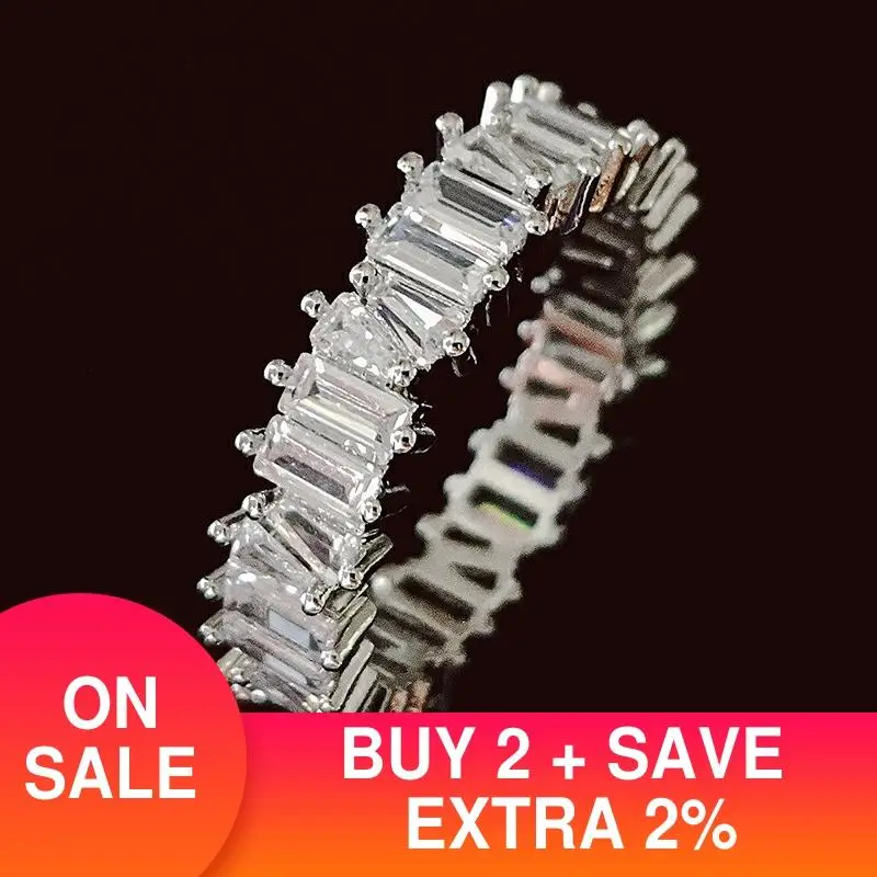 2021 Новое роскошное розовое золото серебряный цвет принцесса Вечность кольцо для