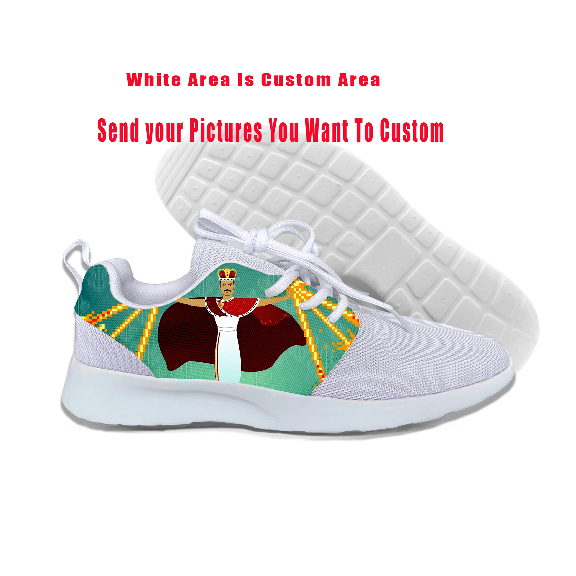 2019 Hot Freddie Mercury The Queen Band Shoes Mens Hip Hop Rock Hipster Sports Lightweight-Breathable Custom DIY | Обувь