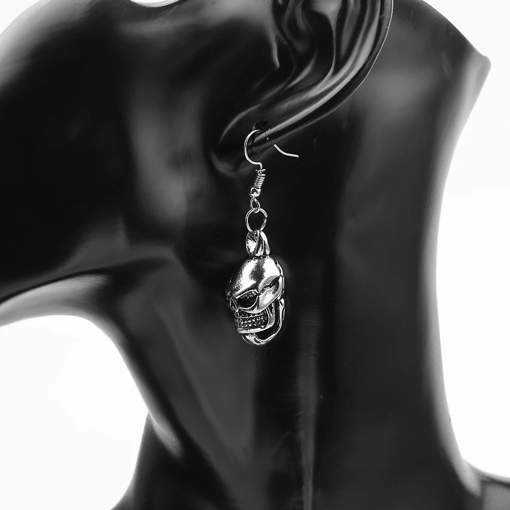Металлические серьги-подвески в стиле ретро панк Череп Модный женский ночной