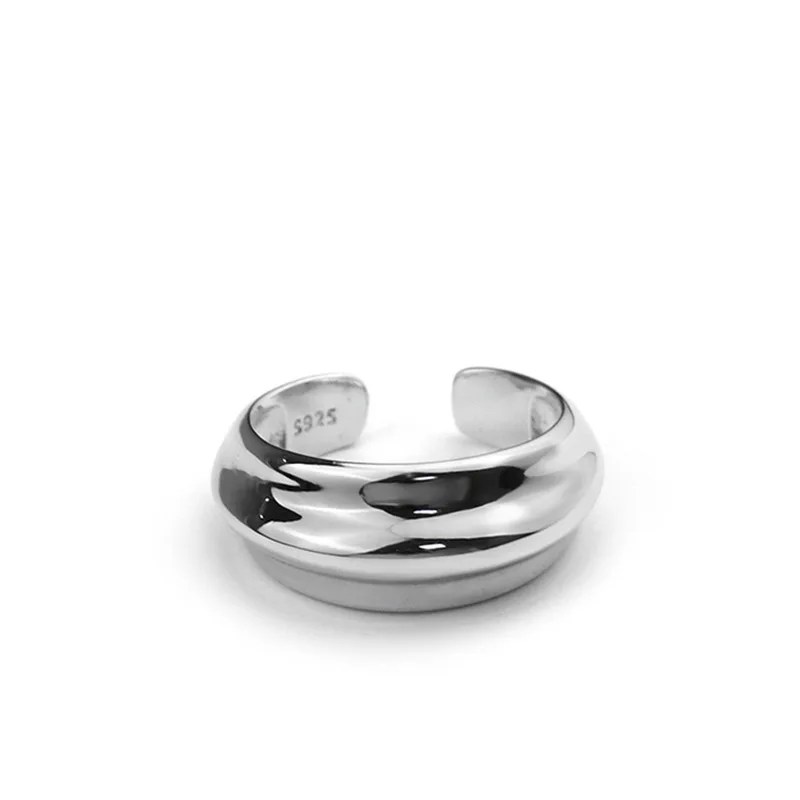 

MrZMsZ Gold Silver Color Smooth Arc Rings For Women Vintage Open Rings Adjustable 2021 Trendy Jewelry Fashion Birthday Gift
