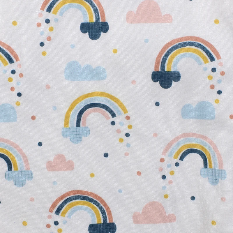 

​Romper Baby Boy Summer Navy Blue Sling Rainbow Print Pattern Toddler Romper