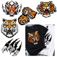 beast tiger iron on animal patches heat transfer stickers for kids ironing transfers for clothing diy patch clothes appliques