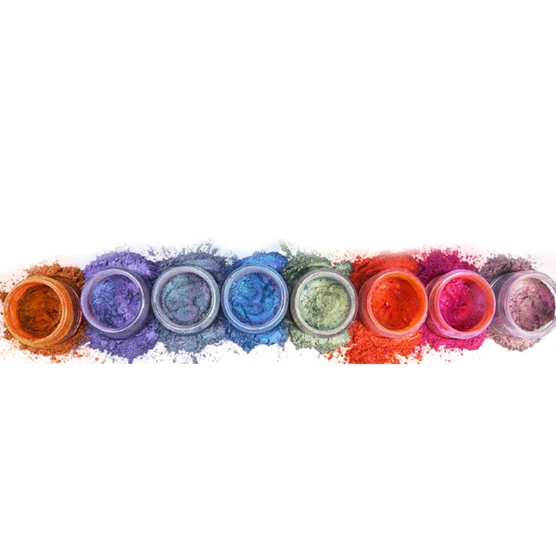 

8Psc Chameleon Powder Shift Mica Powder DIY Epoxy Resin Crystal Silicone Mold Pearl Pigment Painting Candle Make Slime