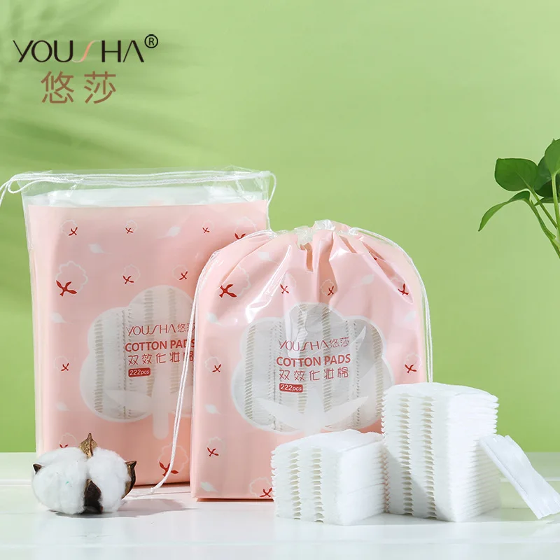 

Hot Selling Currently Available 222 PCs Bag Facial Wipe Double-Sided Thick Filling Cotton Puff Beauty Tool YV101