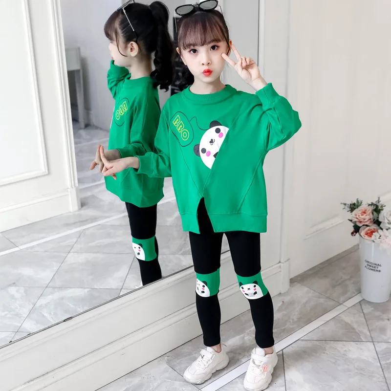 Брендовый Детский костюм весенне-осенний для девочек спортивный из двух