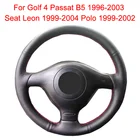 Модифицированная Кожаная оплетка для руля для Volkswagen VW Golf 4 Passat B5 Seat Leon Polo 1996-2004