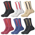 Модные мужские хлопковые носки, женские уличные носки Kanye West Ins, короткие носки в стиле хип-хоп с надписью, длинные носки для скейтборда