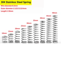 10pcs 304 stainless steel compression spring small return springs wire diameter 0 2mm outer dia 1 522 534mm length 5 50mm