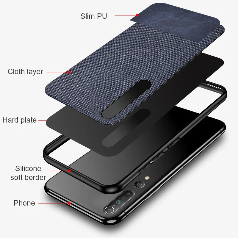 Чехол для Xiaomi Mi 10 Pro тканевый Силиконовый Мягкий противоударный чехол Redmi Note 8T