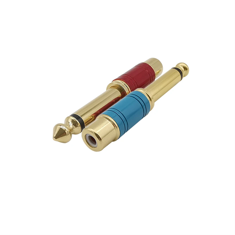 2 шт. аудиоразъем RCA Jack 6 35 мм моно-штекер к гнезду переходник для динамика