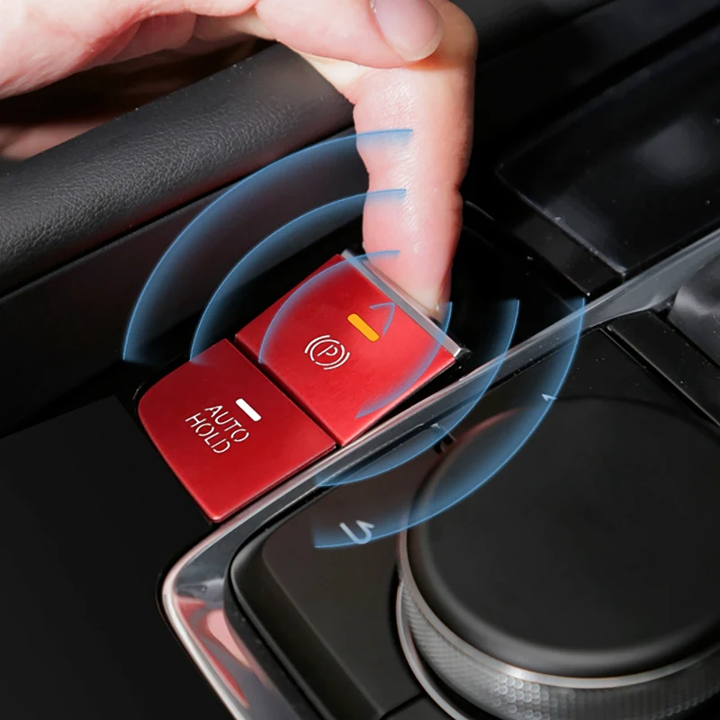 

for Mazda CX-30 CX30 2020 Modified Multimedia Electronic Handbrake Decoration Button Stickers Decorative Sequins