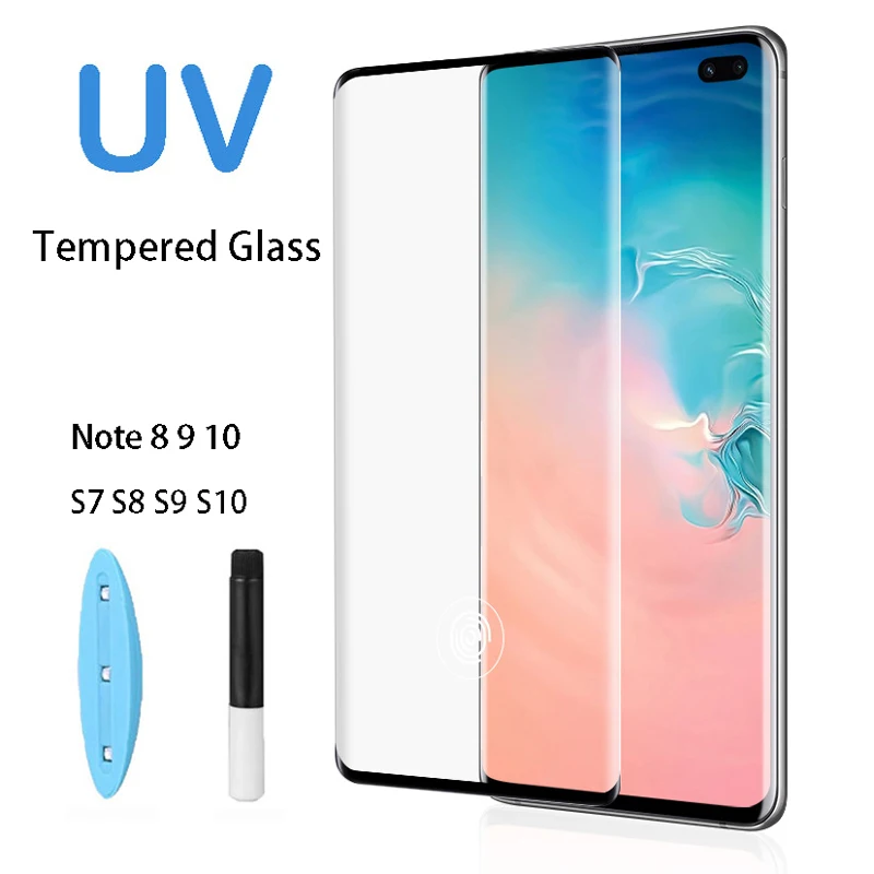 УФ жидкий Полный Клей протектор экрана для samsung Galaxy S10 S9 S8 Plus Lite Note 10 8 9 S7 Edge