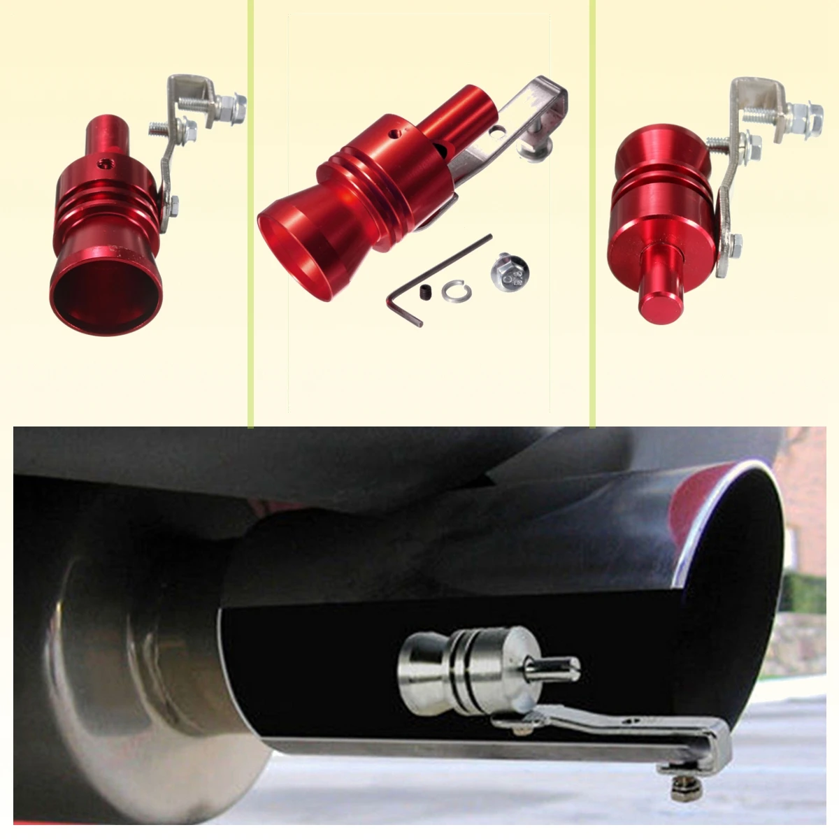 Универсальная красная выхлопная труба для мотоцикла и автомобиля звуковой