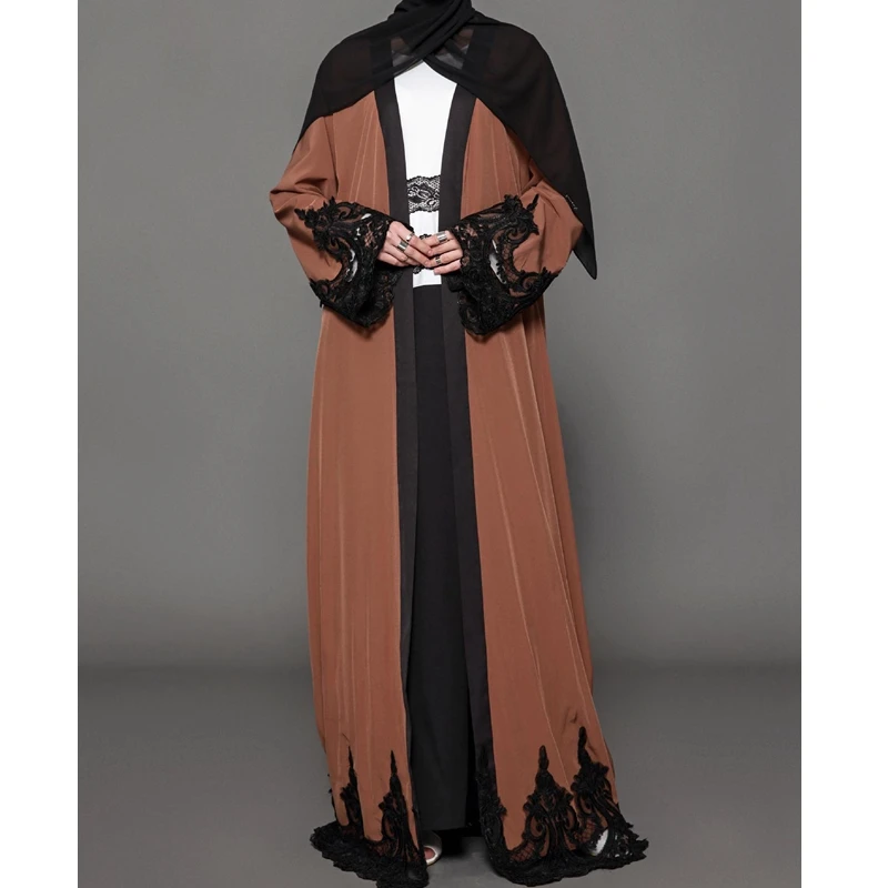 Мандиландия Арабская Исламская одежда мусульманский кардиган абайя неделя модный халат темно-коричневое платье индейка кафтан свободное ...