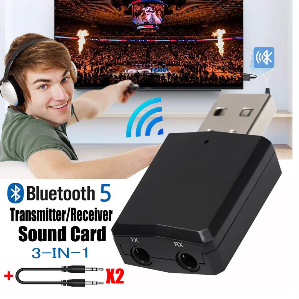 USB Bluetooth 5 0 3 в 1 передатчик приемник мм AUX для ipad ТВ ПК наушники дома стерео