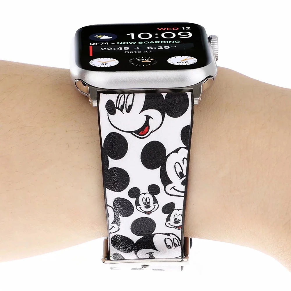 Кожаный ремешок UEBN для apple watch 38 42 40 44 мм классический кожаный браслет с пряжкой