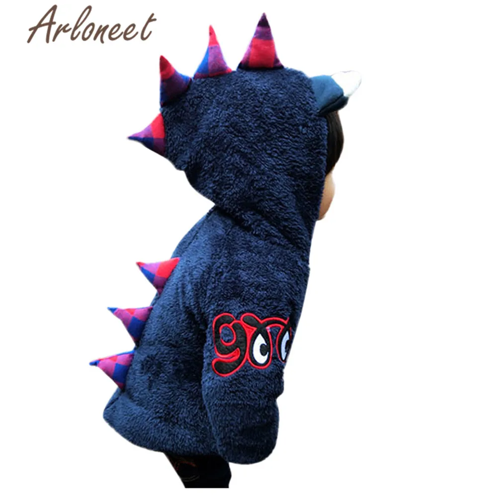 ARLONEET пальто Динозавр из мультфильма для маленьких девочек теплое зимнее толстое