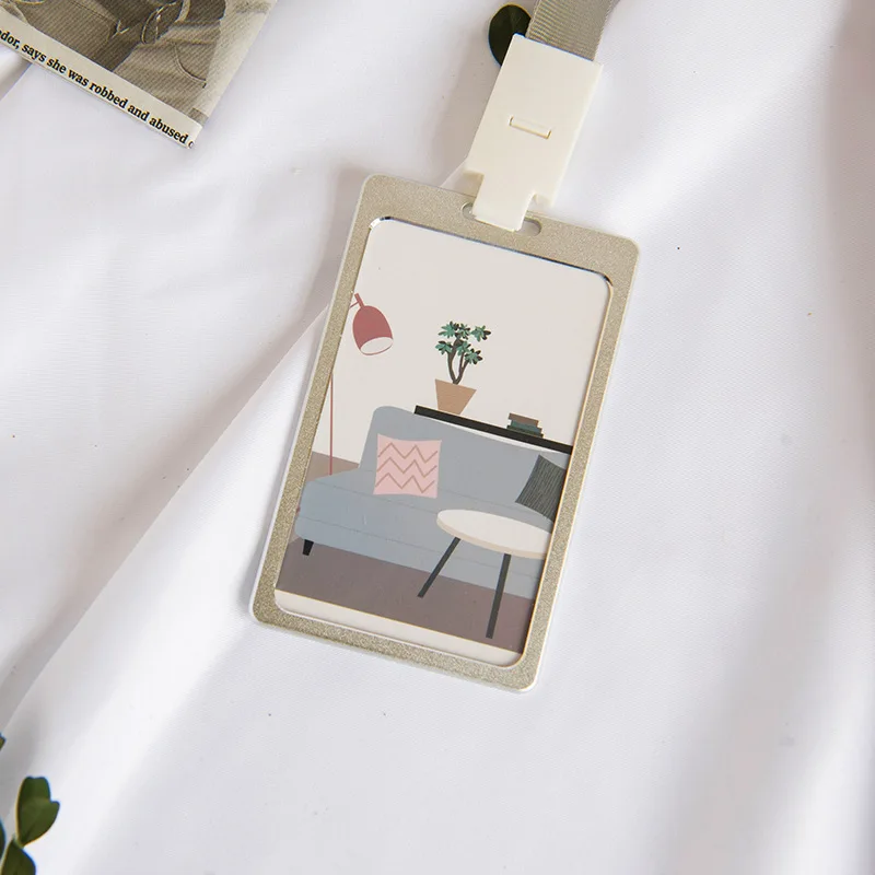 Металлический держатель для карт визиток с ремешком офисные товары компании