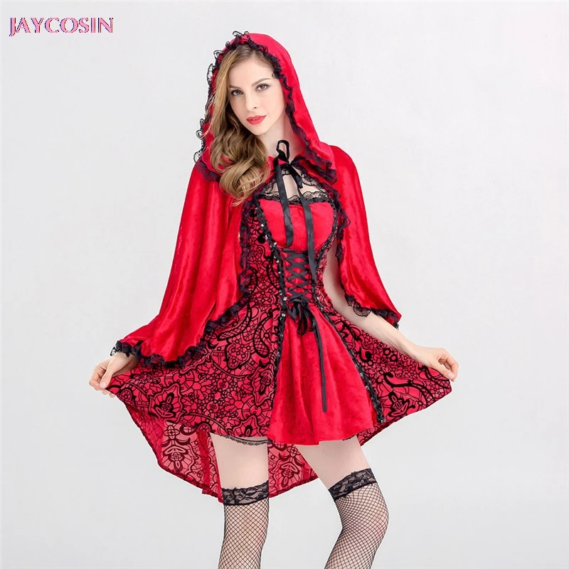 JAYCOSIN многоцветный Хэллоуин платье Женский Красный Косплей Костюм Макияж
