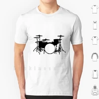 drum kit t shirt 6xl cotton cool tee drum kit set cymbals bass snare tom tom silhouette percussion musical instrument