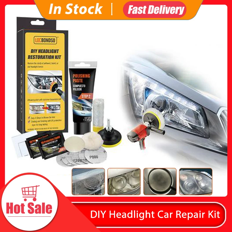 Набор для ремонта фар сделай сам комплект ухода за автомобилем салфетка линз с