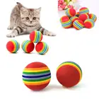 Разноцветные радужные мячики для домашних животных, тренировочные интерактивные игрушки для собак, тренировочные мячики, игрушки для домашних животных, игрушки для кошек и собак, жевательные принадлежности
