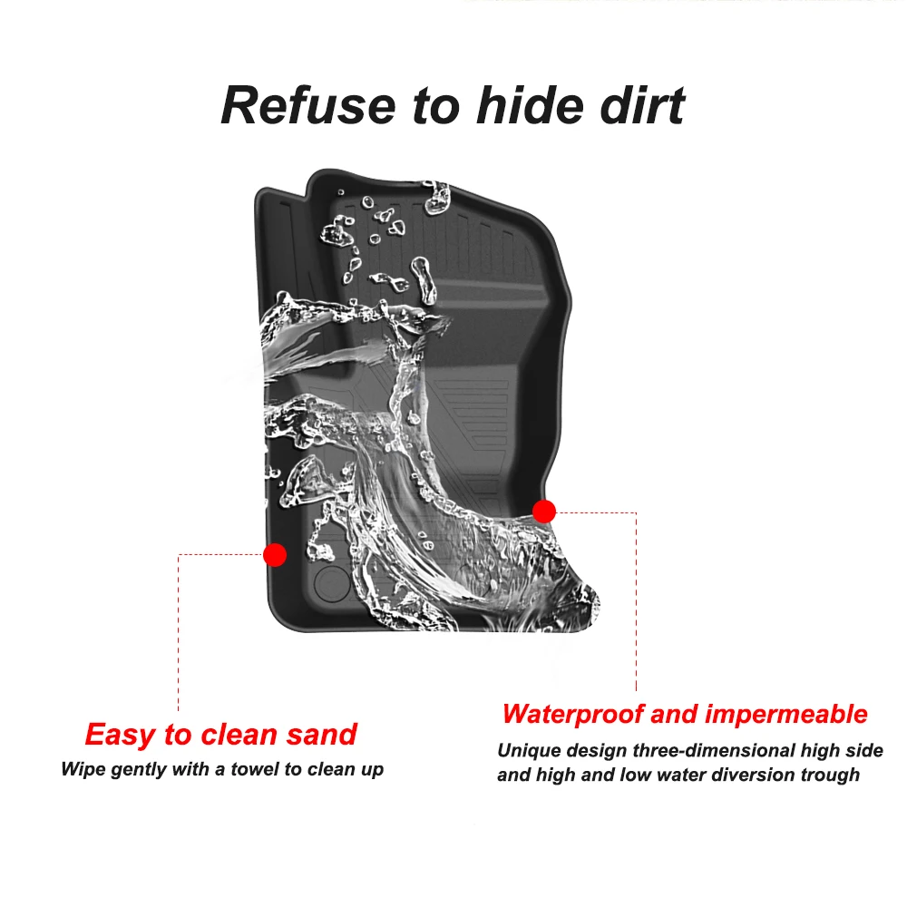 

Fully Surrounded Foot Pad For Jaguar F-PACE 2016 2017 2018 2019 2020Car Waterproof Non-Slip Rubber Floor Mat TPE Car Accessories