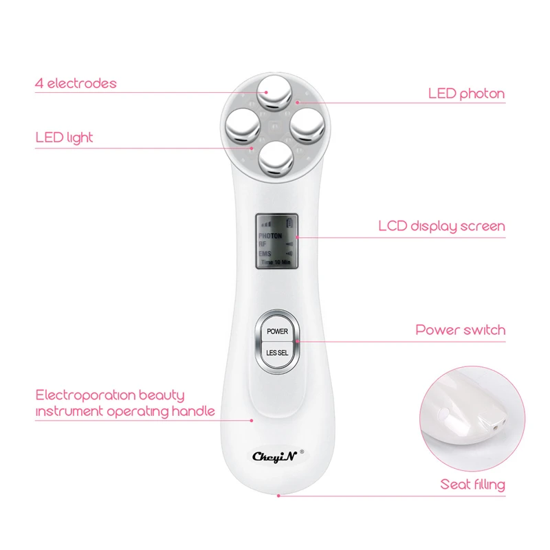 LED Light Radio Frequency Skin Rejuvenation Machine Anti Age Facial Lifting Tightening Deep Cleaning Device Beauty Massager Spa