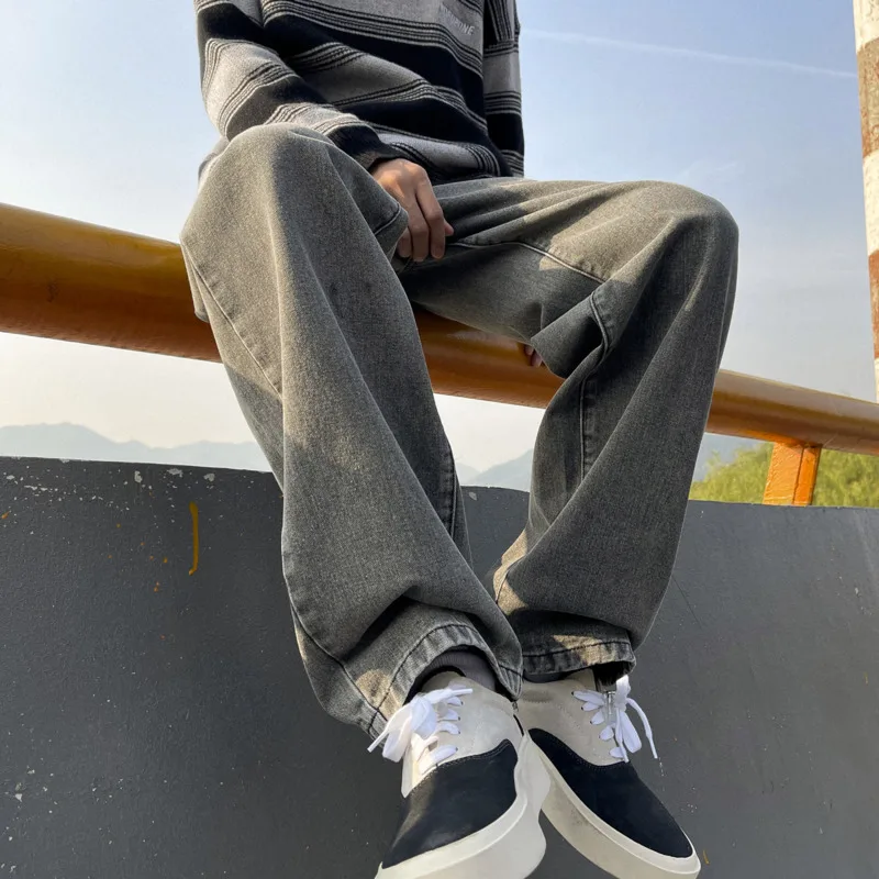 Multicolor Jeans Men Fashion Casual Solid Color Baggy Jeans Men Streetwear Loose Hip Hop Straight Denim Pants Mens Trousers