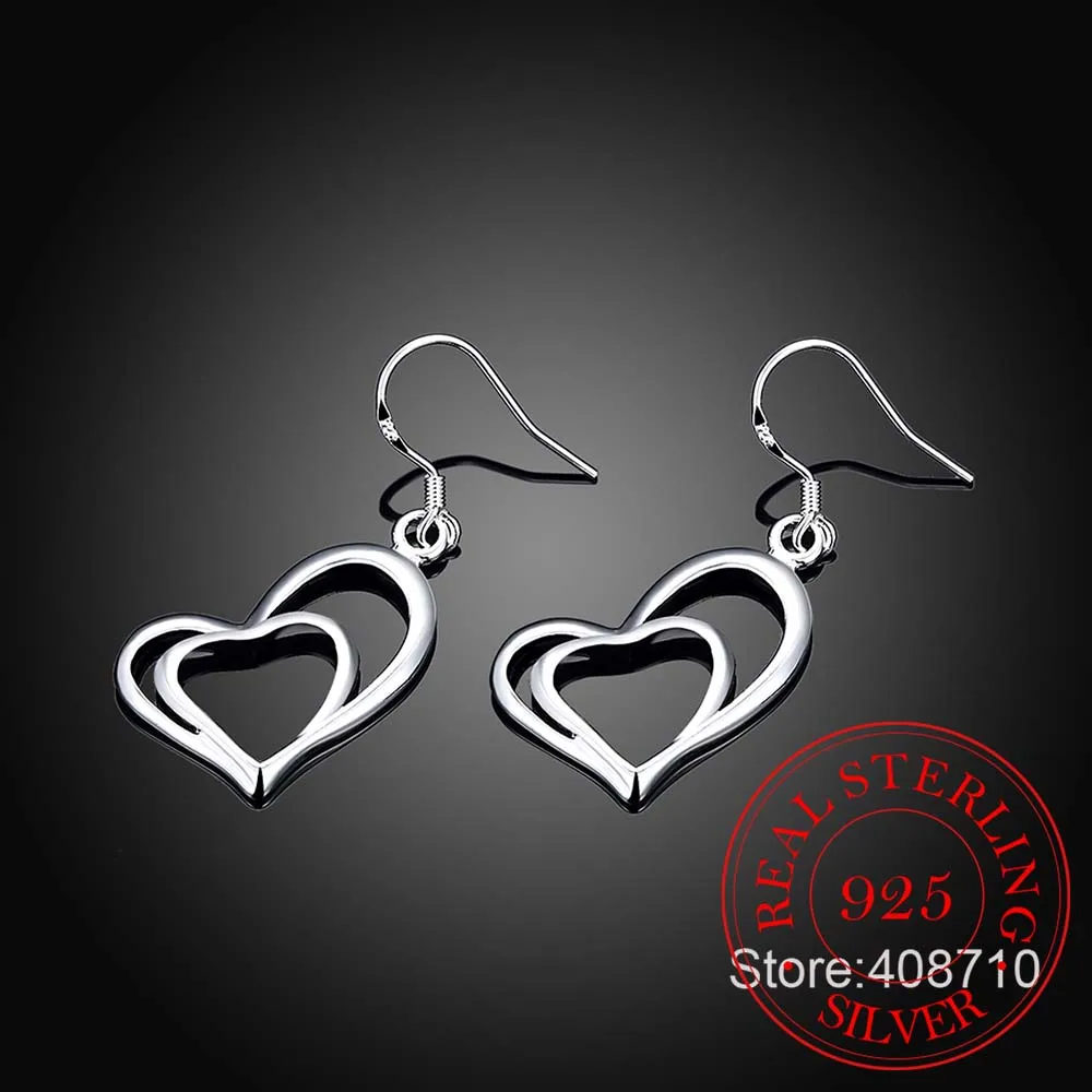 Оптовые посеребренные серьги свадебные ювелирные аксессуары двойные косая