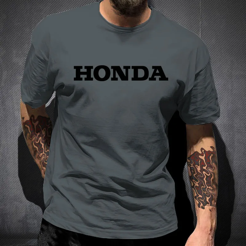 

2021 New Honda Car Printed Men's T-Shirt Fashion Short-Sleeved Top Casual Sports Oversized Tees Male Summer Clothes Streetwear