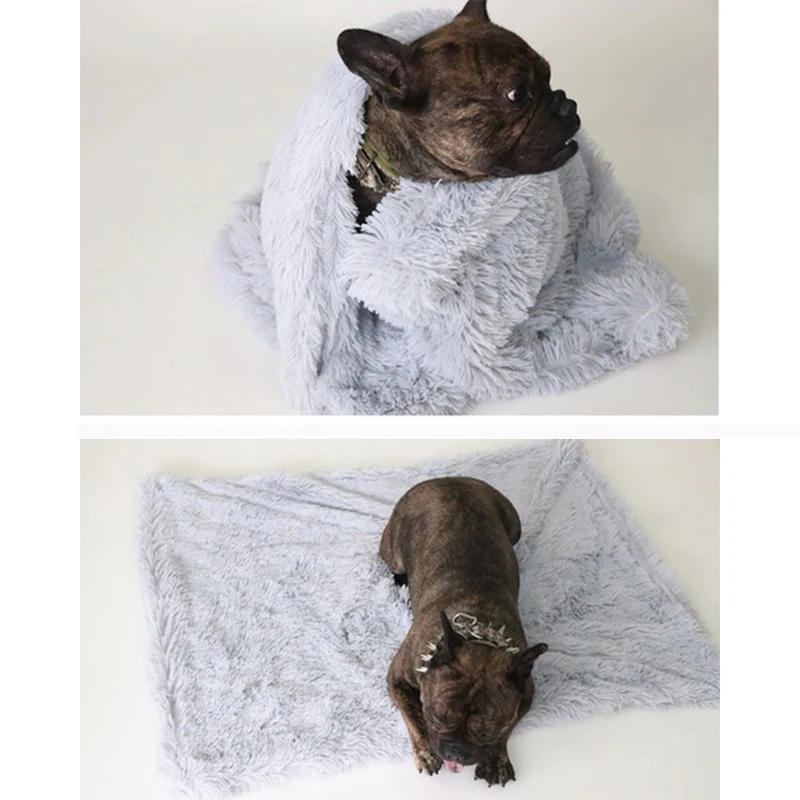 Длинные Плюшевые Собаки Кошки Одеяло домашних животных теплая мягкая флисовая
