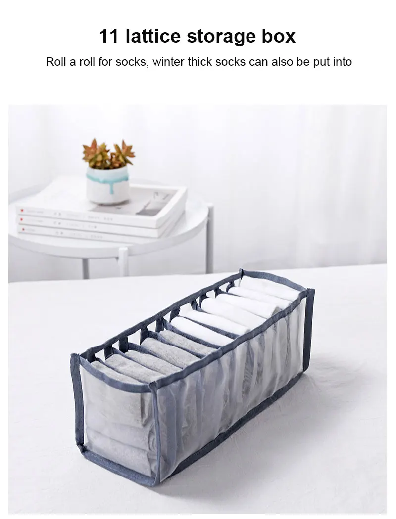 

Underwear Storage Bag Underwear Bra Storage Box Closet Storage Artifact Socks Dormitory Bedroom 11 Compartments Clothes Storage