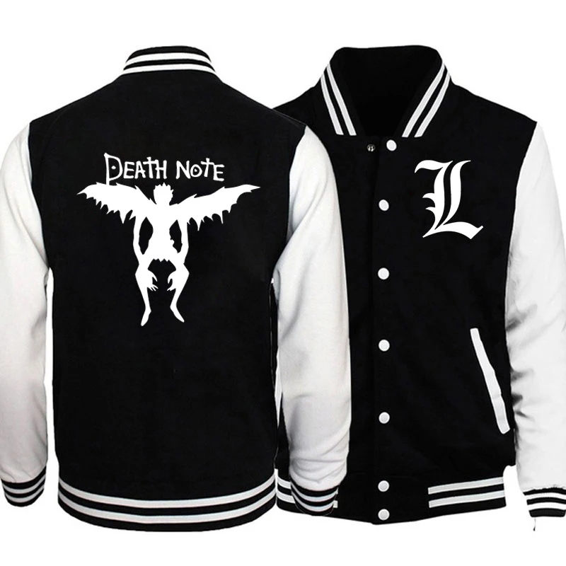 

2020 The Death Note Baseball Jacket Men Women Fashion Baseball Shirt The Death Note Anime Sport Jacket Baseball Jersey Overshirt