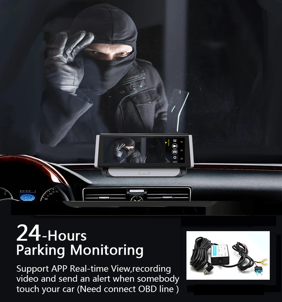 Автомобильный видеорегистратор Anfilite E31 Pro 4G GPS 8 &quot Android 5 1 Wi-Fi 1080 P мониторинг