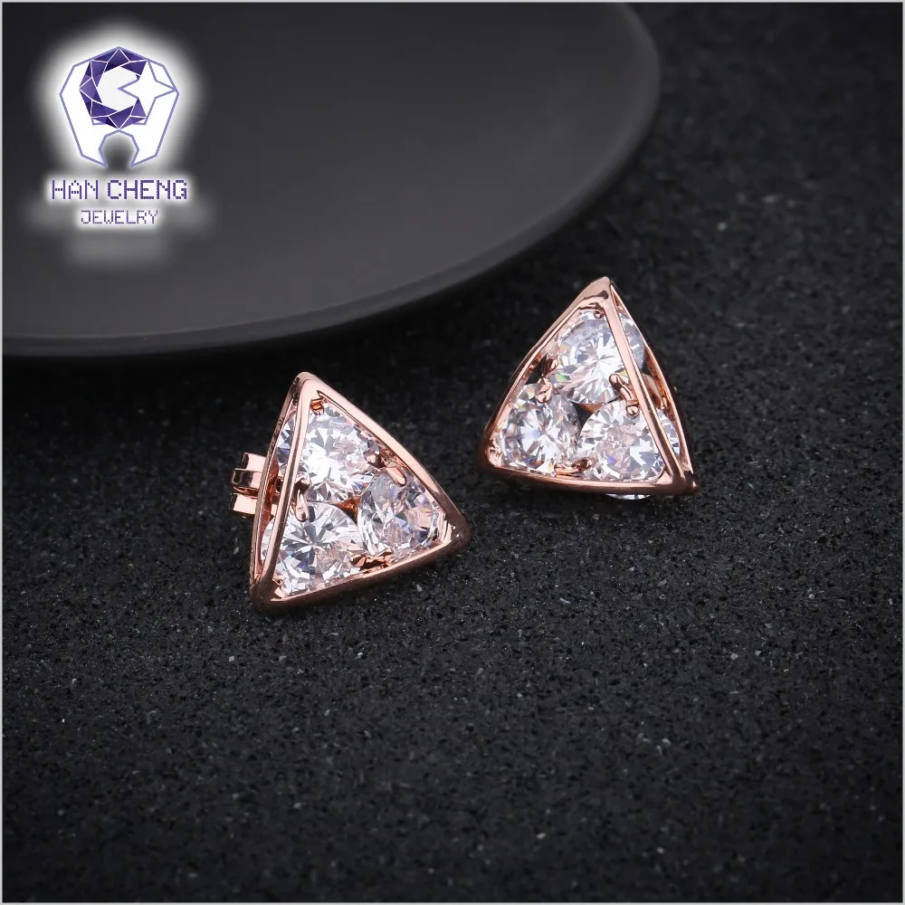 HanCheng новые роскошные золотые медные Маленькие Геометрические треугольные